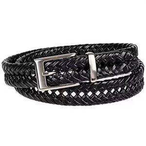 DOCKERS Black Braided Leather Belt XL Size 42-44 New with Tags